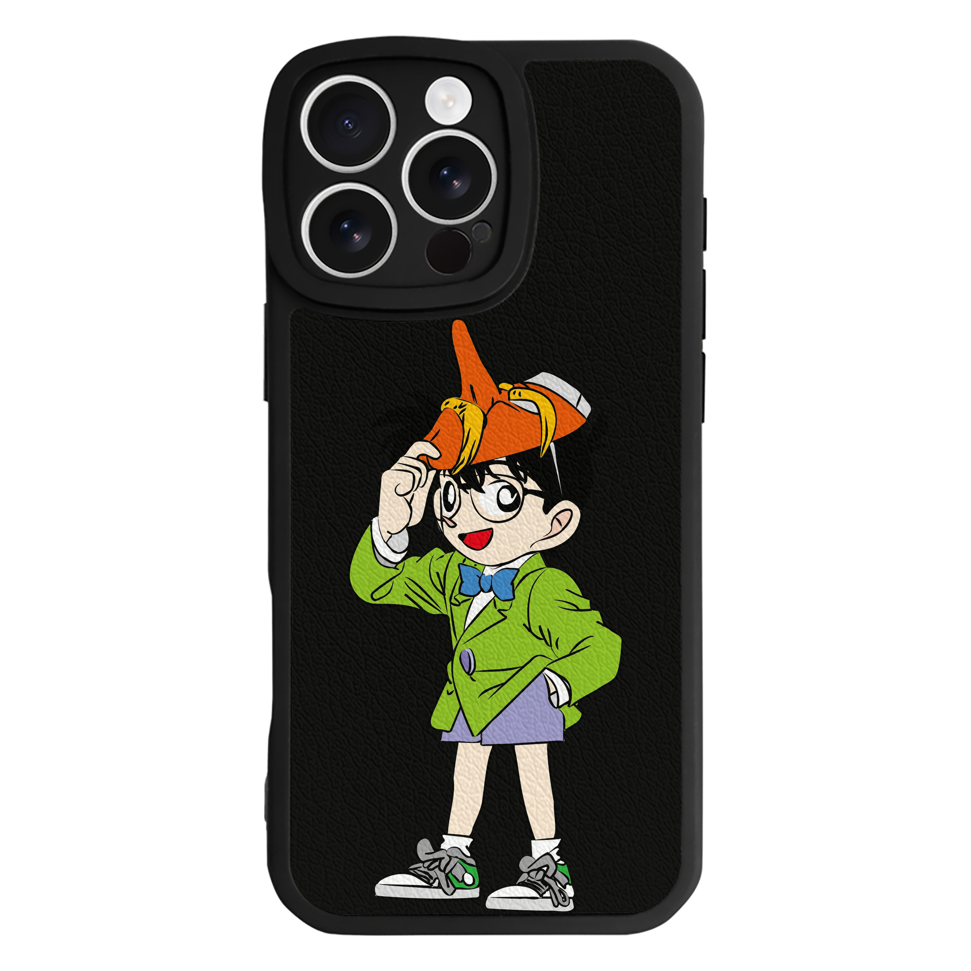 （画像用） 名探偵コナン 江戸川 コナン Detective Conan Conan Edogawa 【iPhone 16シリーズ対応】シリコンスマホケース（レザー調） 材質：シリコン